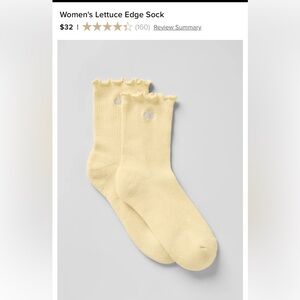 Alo Yellow Ruffle Socks size M/L